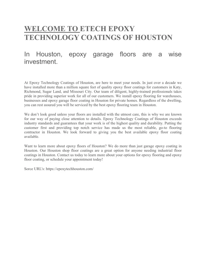 welcome to etech epoxy technology coatings
