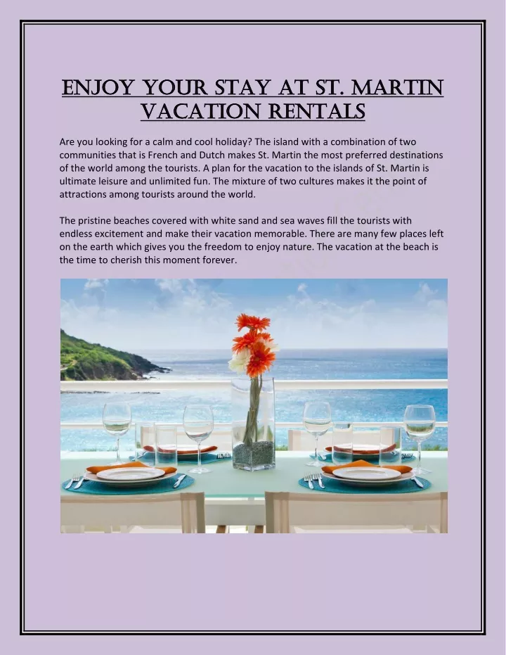 enjoy your stay at st martin enjoy your stay