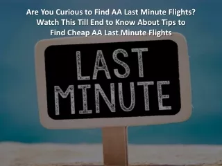 How to Find American Last Minute Flights Online?