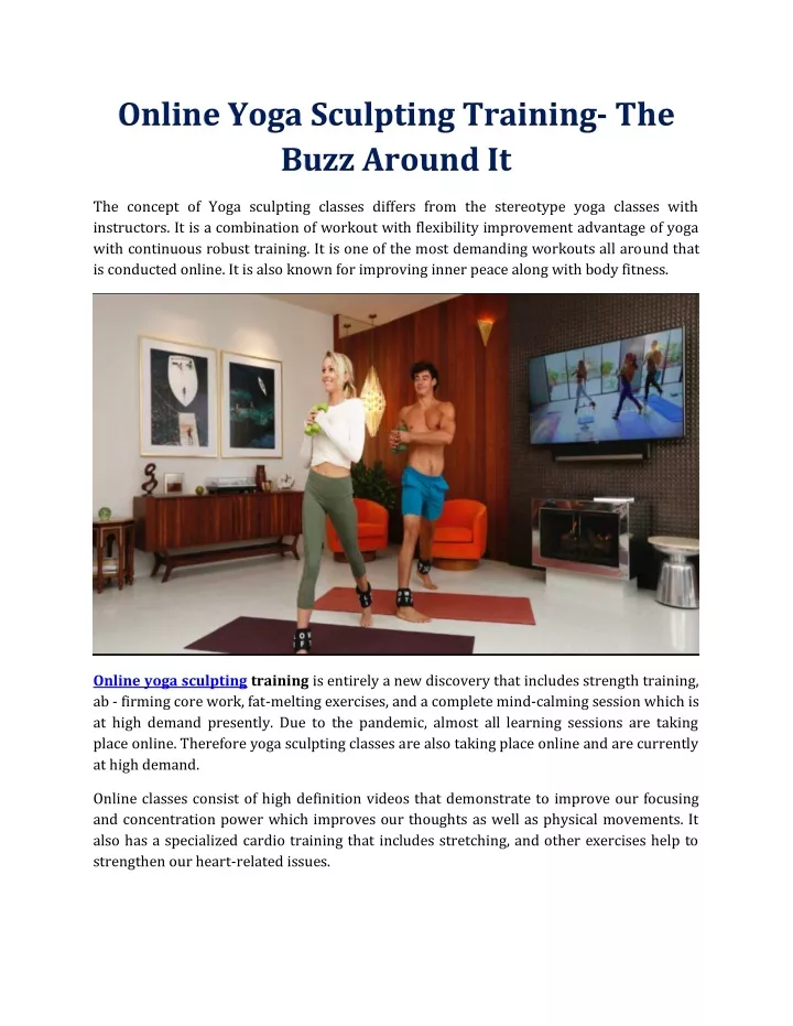 online yoga sculpting training the buzz around it