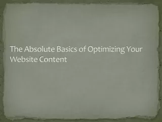 The Absolute Basics of Optimizing Your Website Content