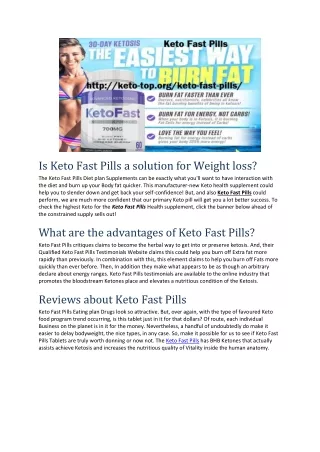 Keto Fast Pills