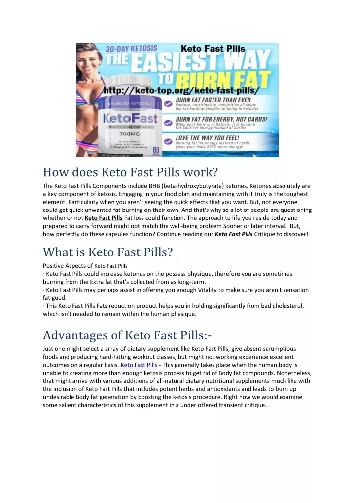 how does keto fast pills work