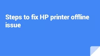 My hp printer is offline