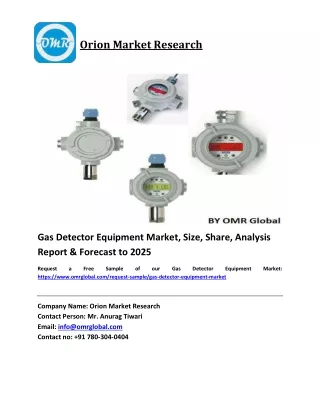 Gas Detector Equipment Market Trends, Size, Competitive Analysis and Forecast 2019-2025
