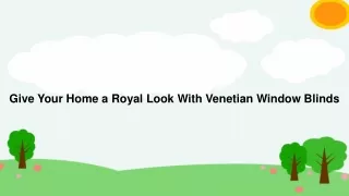 Give Your Home a Royal Look With Venetian Window Blinds