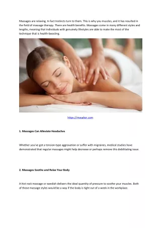 massages are relaxing in fact instincts turn