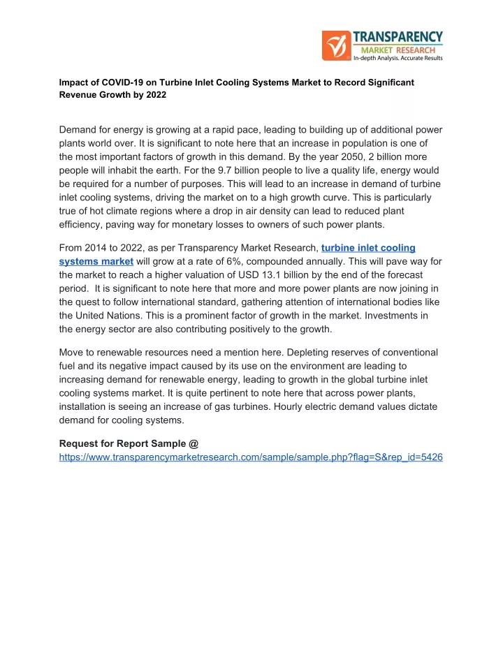 impact of covid 19 on turbine inlet cooling