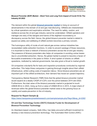 blowout preventer bop market short term and long