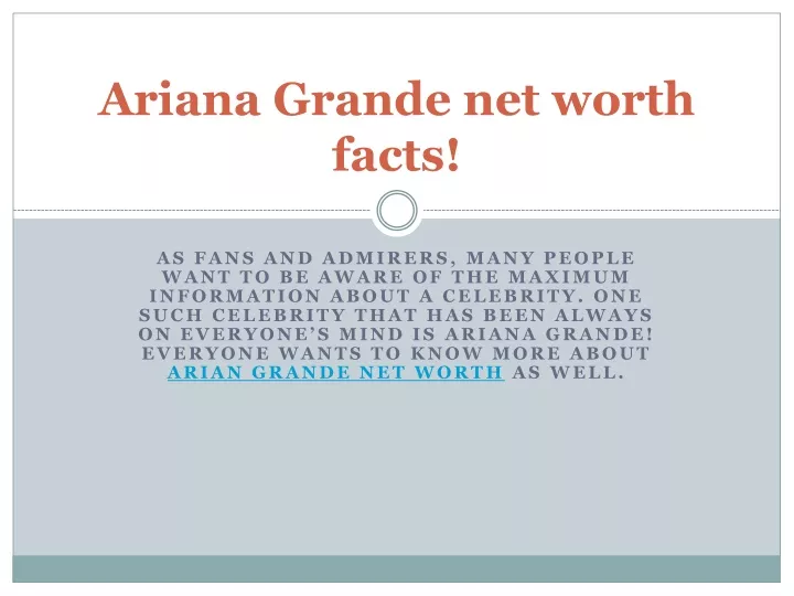 ariana grande net worth facts