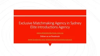 Exclusive Matchmaking Agency in Sydney | Elite Introductions Agency