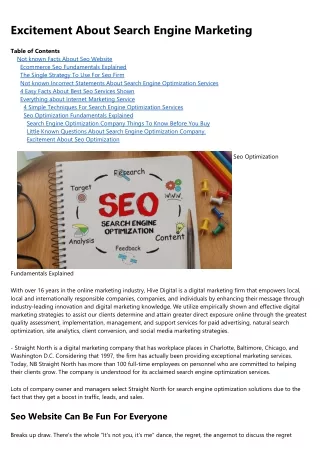 excitement about search engine marketing