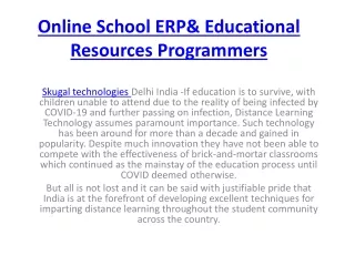 online school erp educational resources programmers