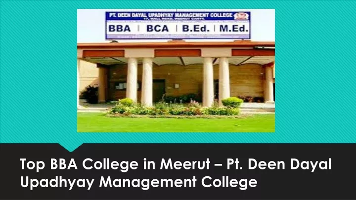top bba college in meerut pt deen dayal upadhyay