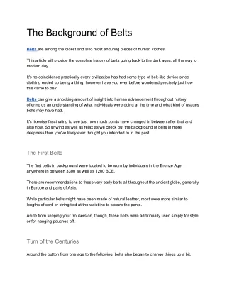 the background of belts