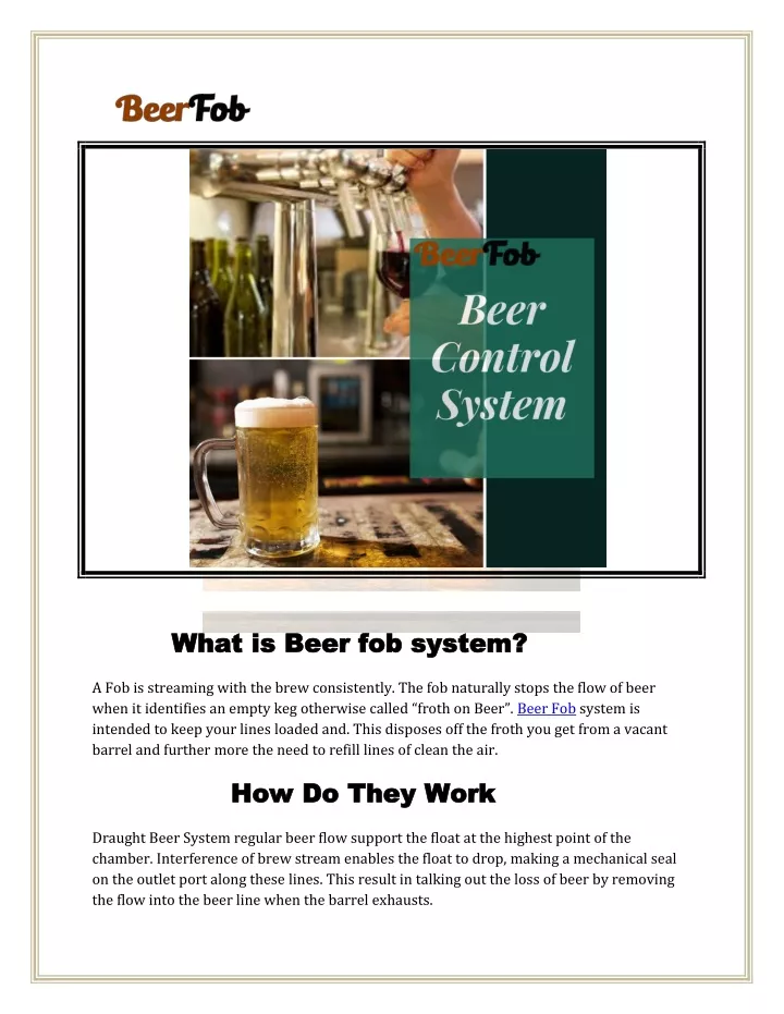 what is what is beer fob system beer fob system