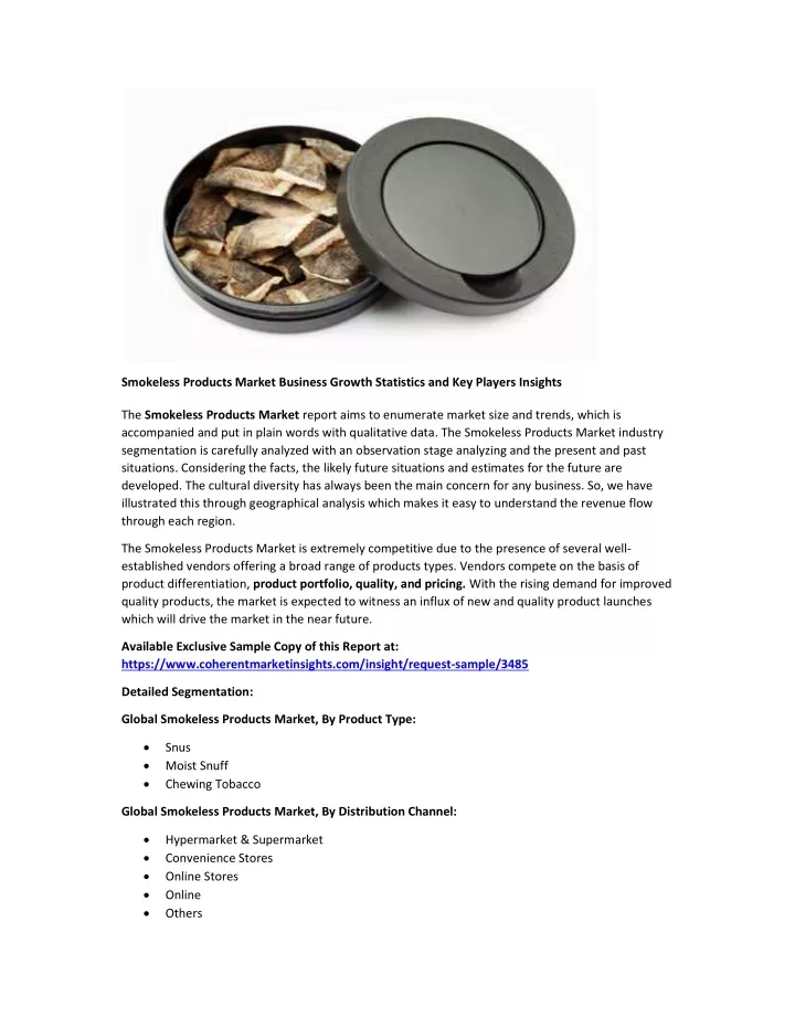 smokeless products market business growth