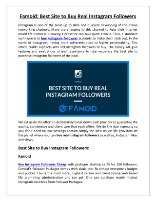 Famoid: Best Site to Buy Real Instagram Followers