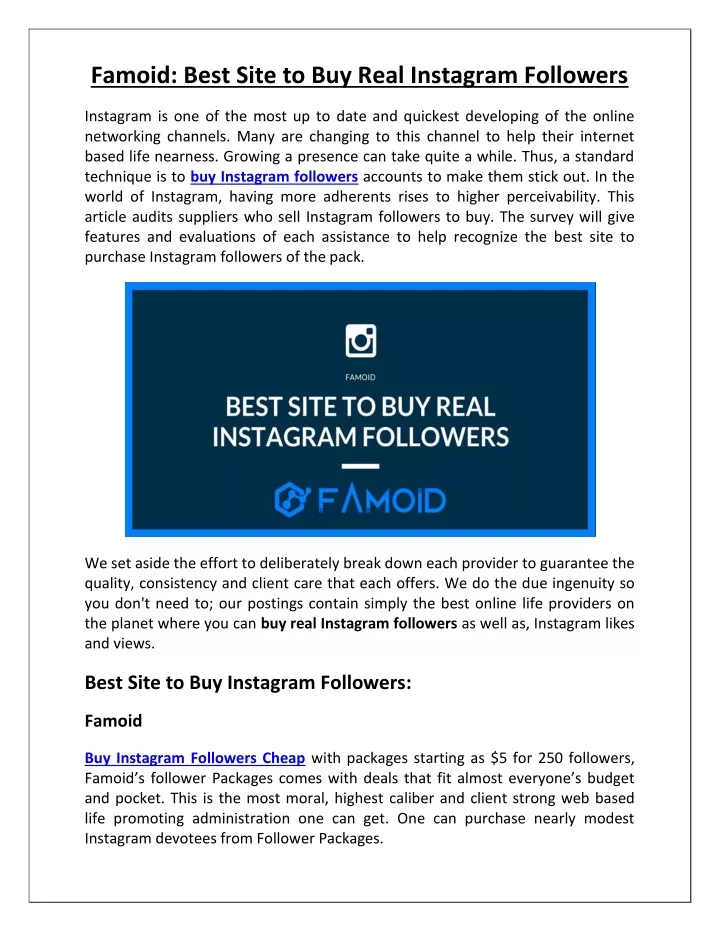 famoid best site to buy real instagram followers