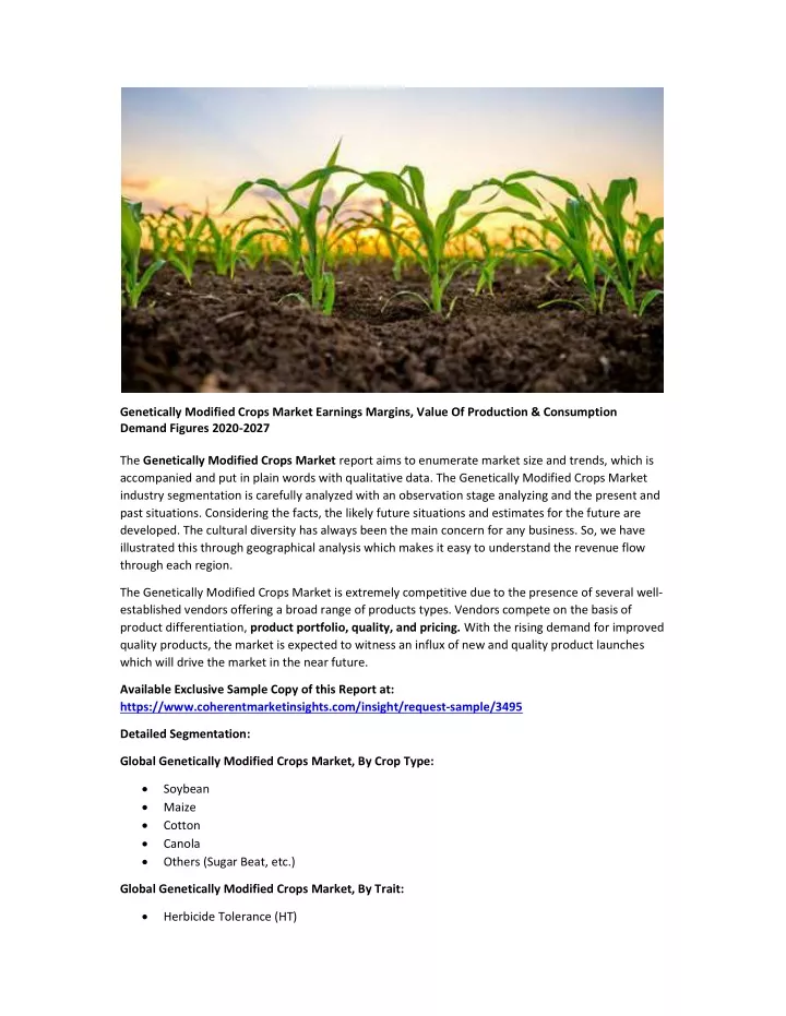 genetically modified crops market earnings