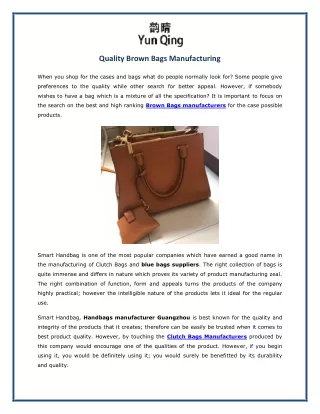 Quality Brown Bags Manufacturing