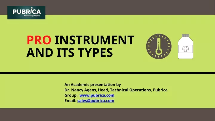 pro instrument and its types
