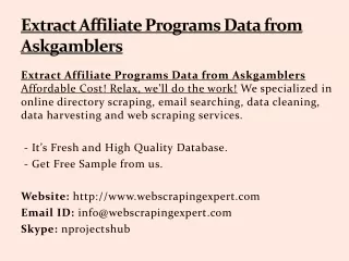 extract affiliate programs data from askgamblers