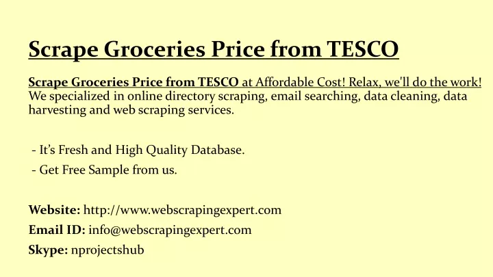 scrape groceries price from tesco