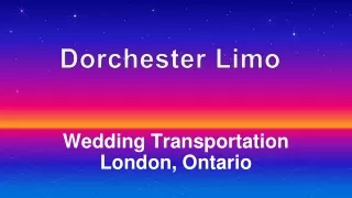 Wedding Transportation London, Ontario