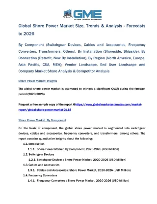 global shore power market size trends analysis