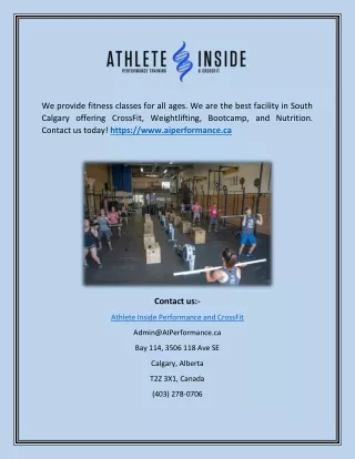 we provide fitness classes for all ages
