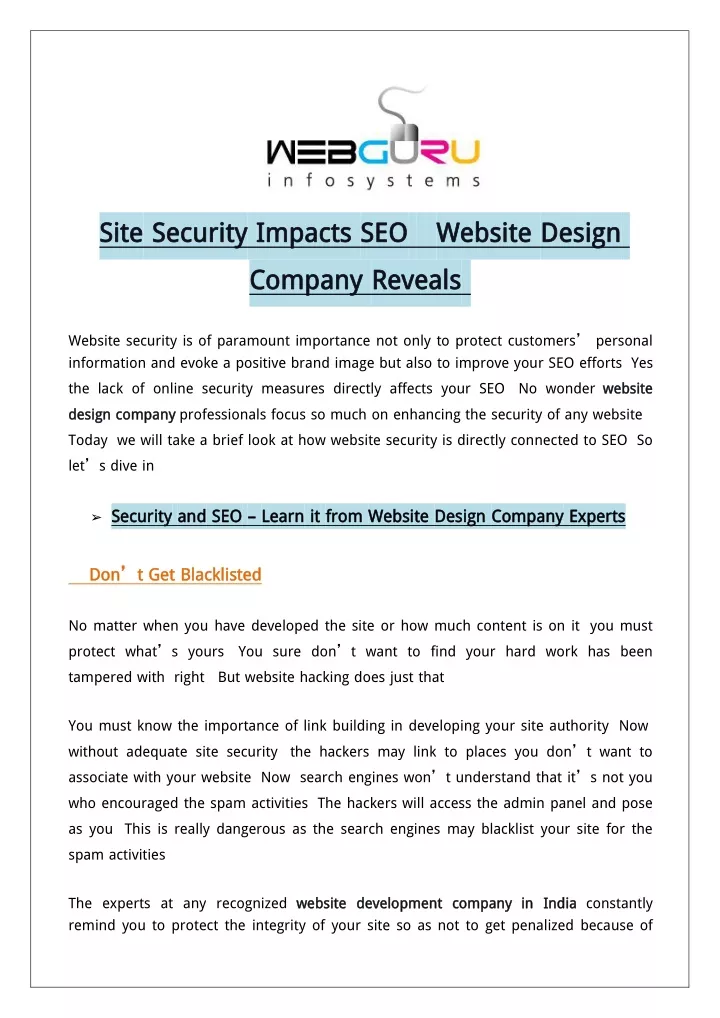 site site security security impacts