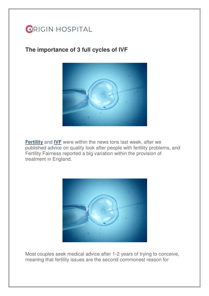 the importance of 3 full cycles of ivf