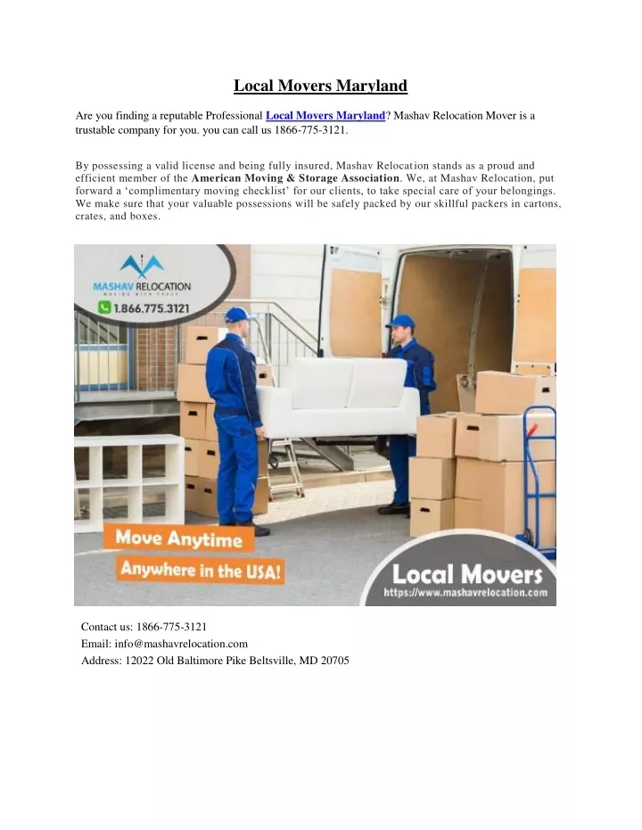 local movers maryland