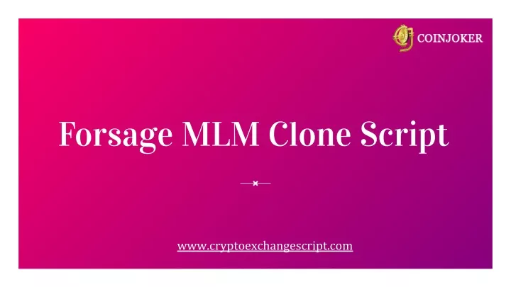 forsage mlm clone script