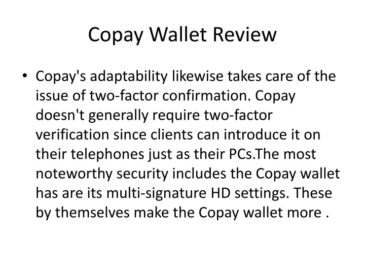 copay wallet review