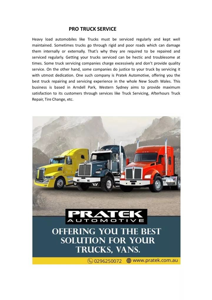 pro truck service heavy load automobiles like