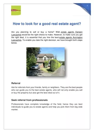 How to look for a good real estate agent?