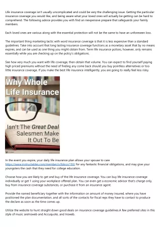 life insurance coverage isn t usually