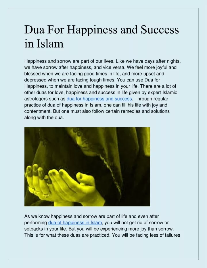 dua for happiness and success in islam