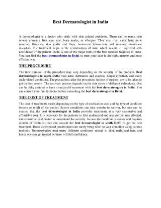 best dermatologist in india