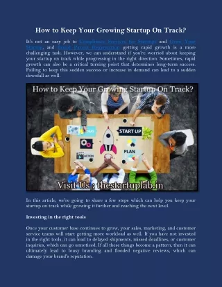 how to keep your growing startup on track