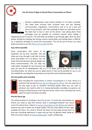 Use the Finest of Apps to Record Phone Conversation on iPhone