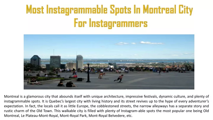 most instagrammable spots in montreal city