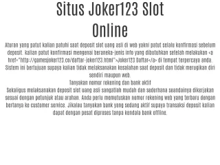 Joker123 Slot Terbaik