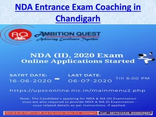 NDA Entrance Exam Coaching in Chandigarh