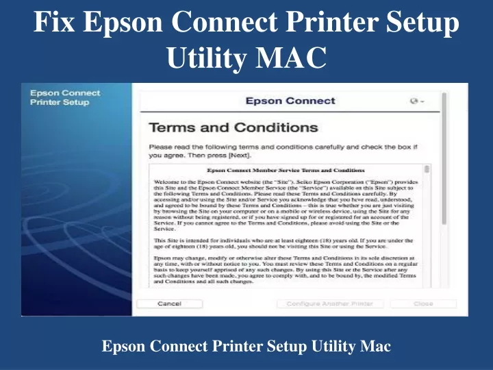 fix epson connect printer setup utility mac