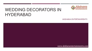 Wedding Decorators in Hyderabad