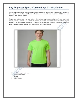 Buy Polyester Sports Custom Logo T-Shirt Online