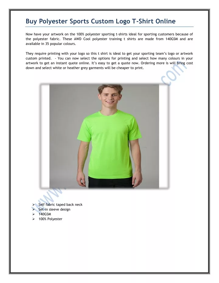 buy polyester sports custom logo t shirt online